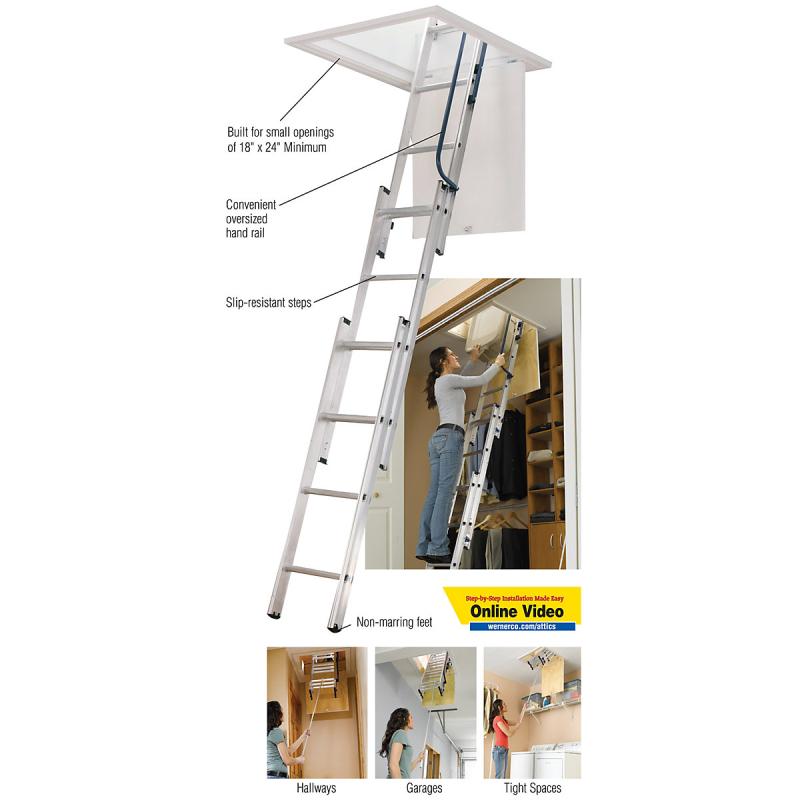 Werner aa1510 compact attic outlet ladder